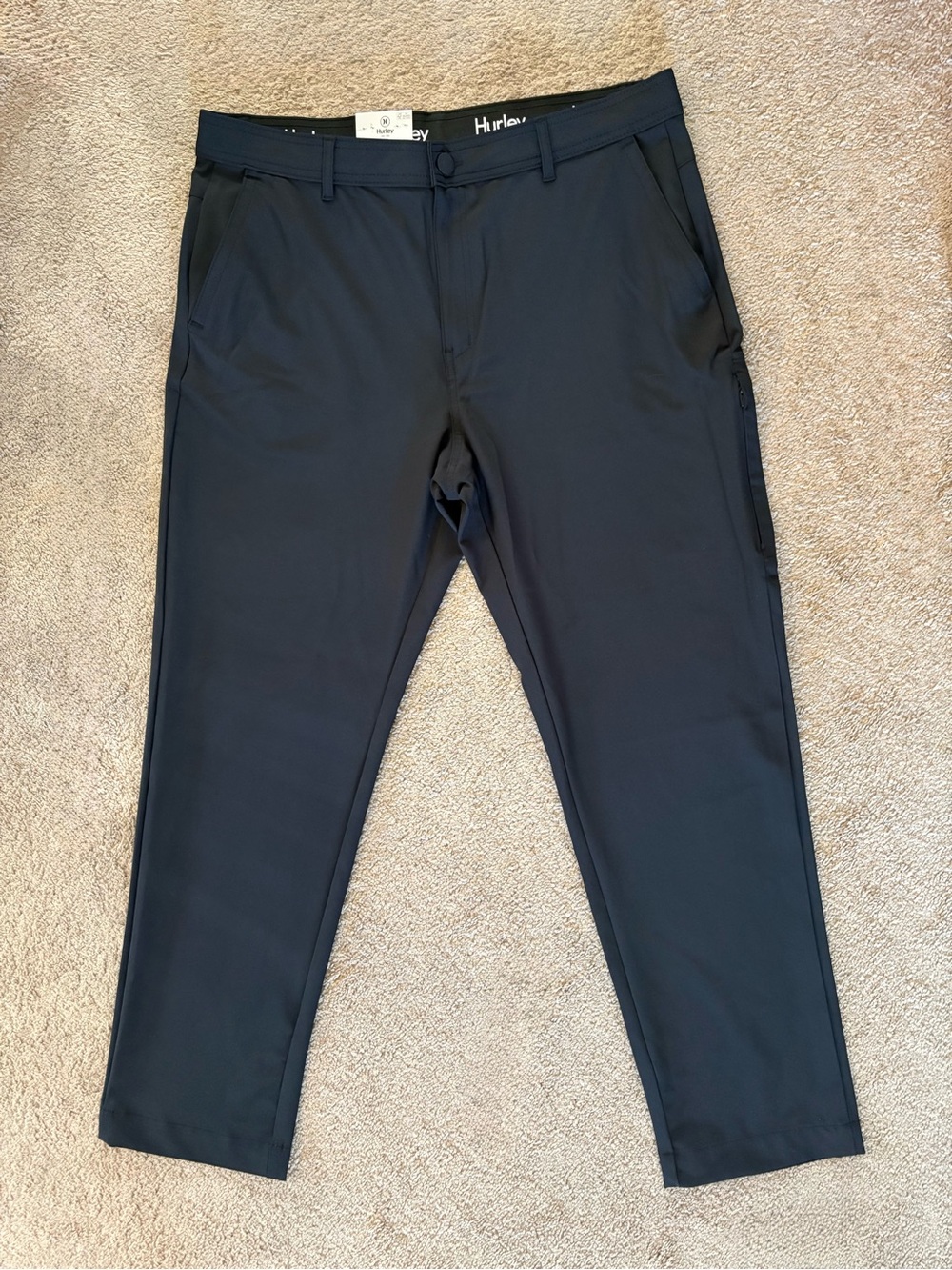 Hurley Men's Black Tech Performance Stretch Chino Pants size 36 x 32